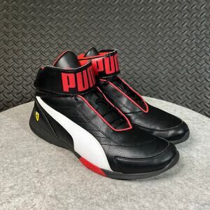 PUMA Scuderia Ferrari Kart Cat Mid Motorsport Black Red Men’s Sneaker Size 10